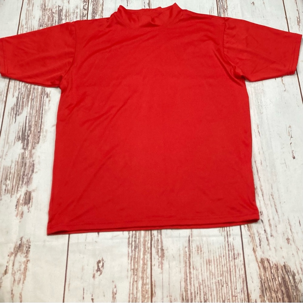 Sun Protection Zone Rashguard Shirt Bright Red Short Sleeve Sz M
